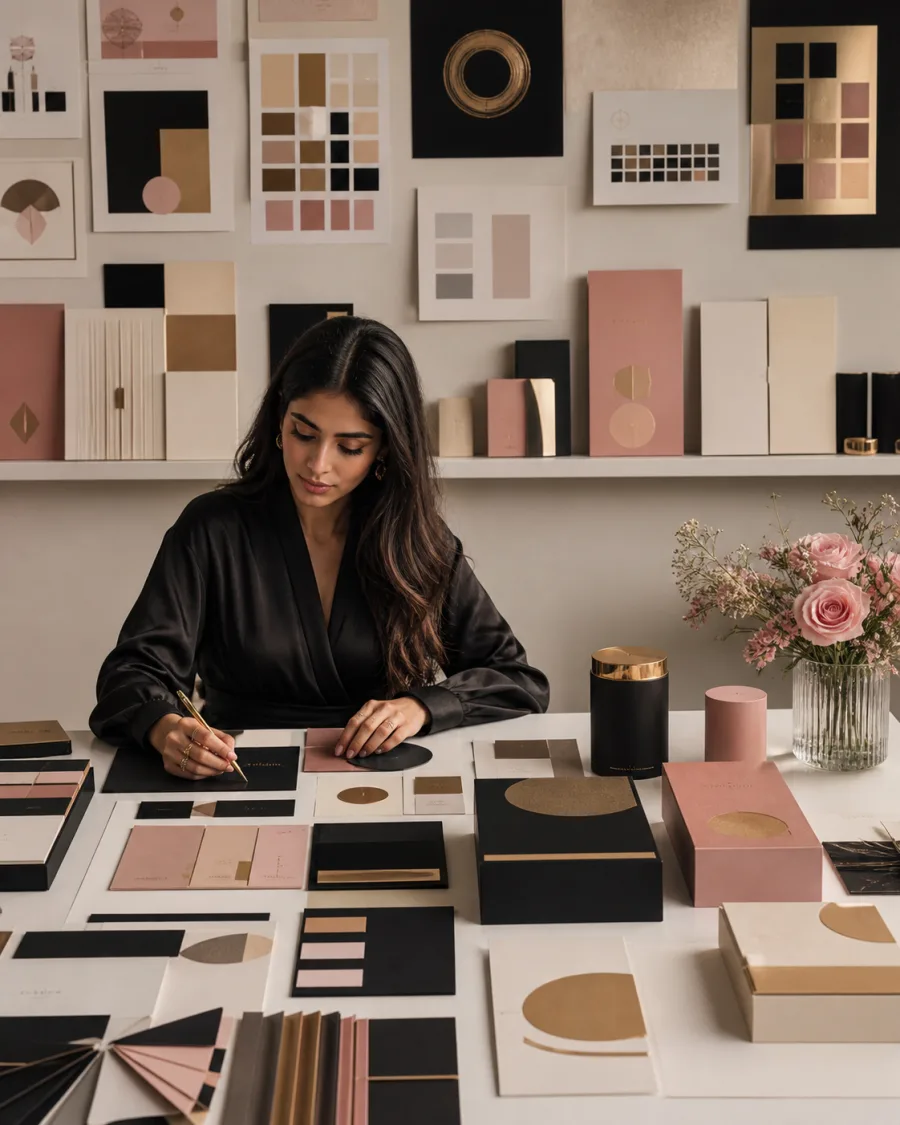 Creative professional planning premium brand content production